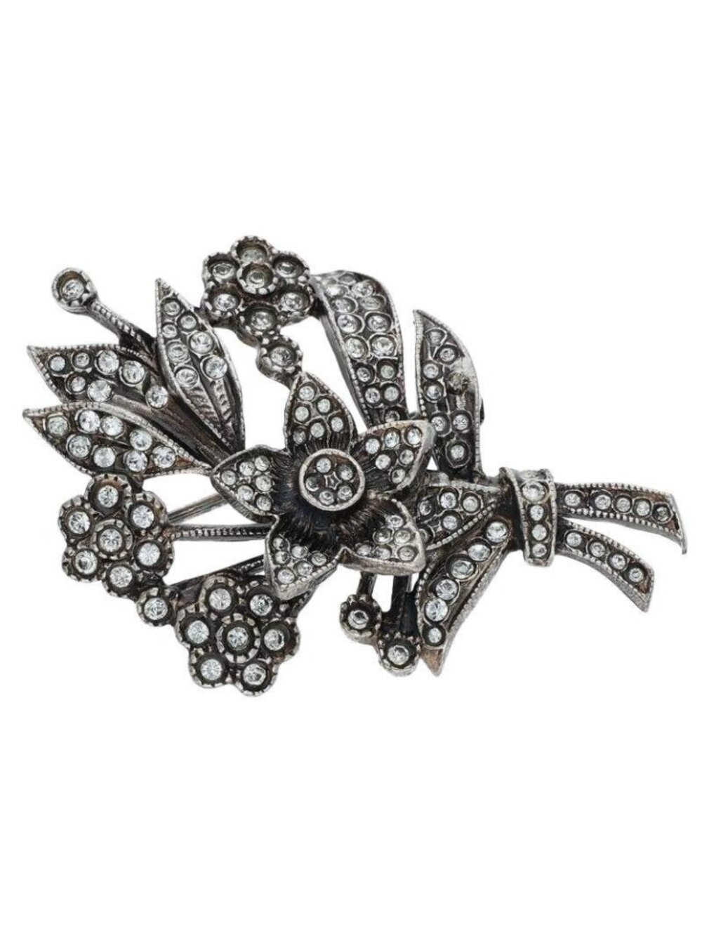 Saint Laurent Paris Silver Brooch